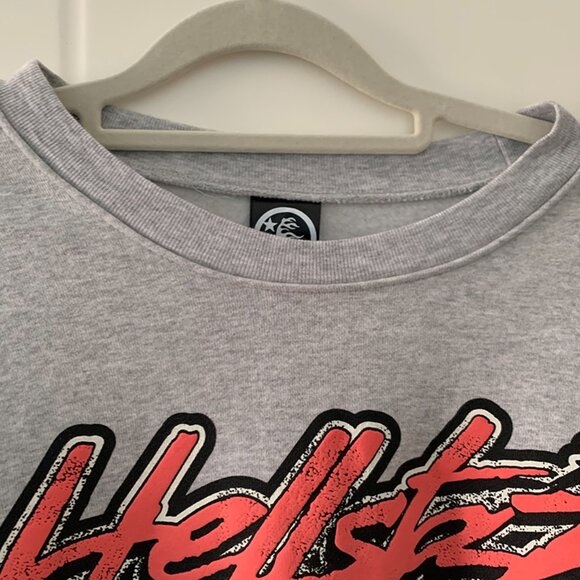 Hellstar Overseas Collection Records Grey Crew Neck Sweatshirt - Picture 6 of 9